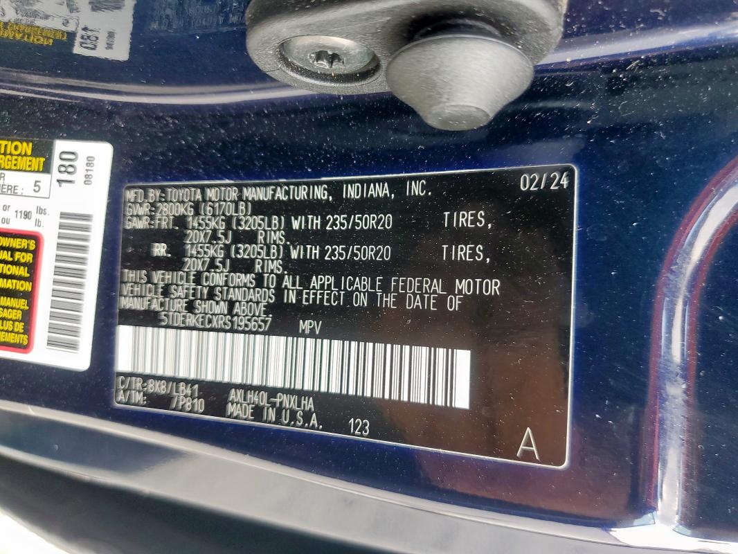 2024 TOYOTA SIENNA LIM - 5TDERKECXRS195657