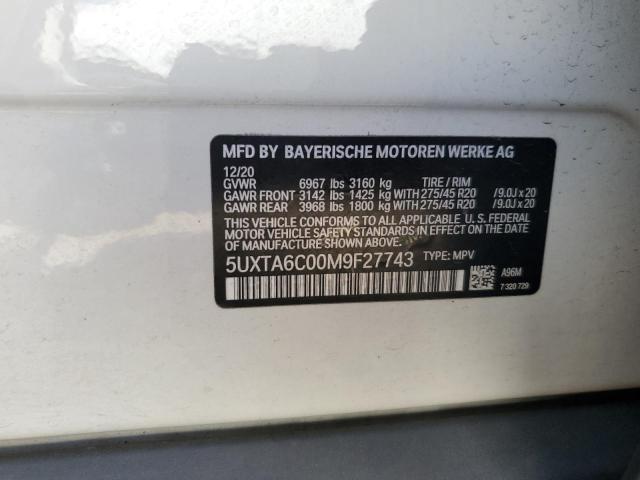 2021 BMW X5 XDRIVE4 5UXTA6C00M9F27743