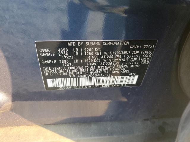 2021 SUBARU OUTBACK PR 4S4BTADC6M3176710