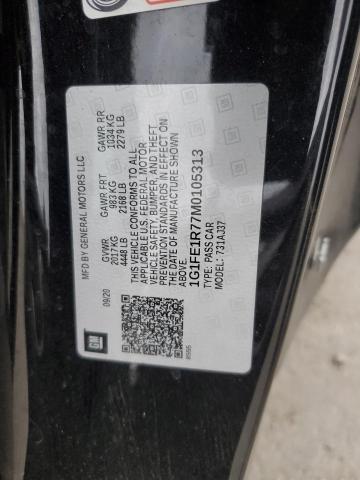 2021 CHEVROLET CAMARO LZ 1G1FE1R77M0105313