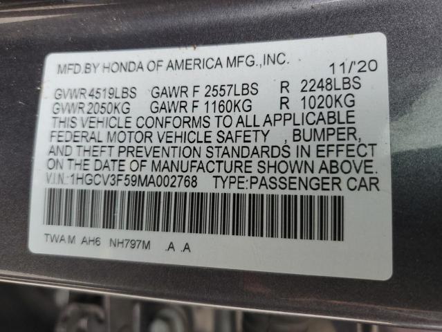 2021 HONDA ACCORD HYB 1HGCV3F59MA002768