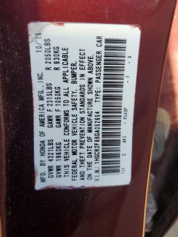 2016 HONDA ACCORD EXL 1HGCR2F86GA052654