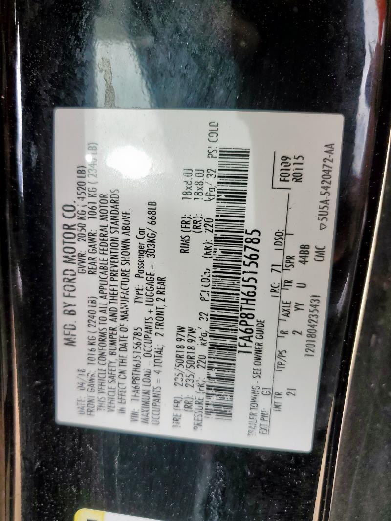 2018 FORD MUSTANG 1FA6P8TH6J5156785