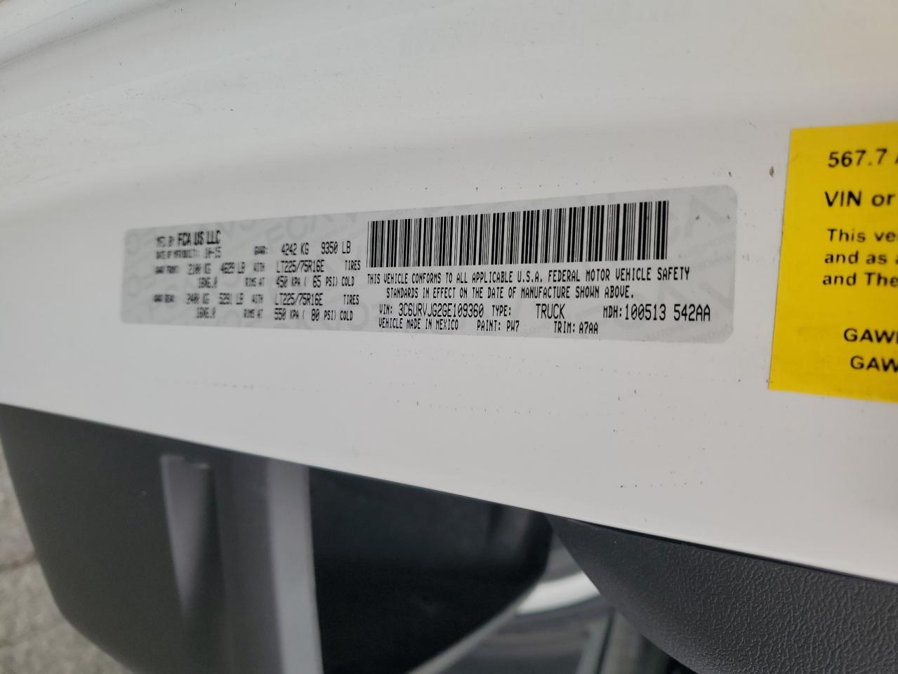 RAM PROMASTER 3500 HIGH