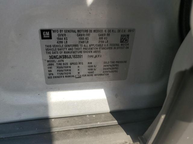 2018 CHEVROLET TRAX LS 3GNCJKSB9JL163391