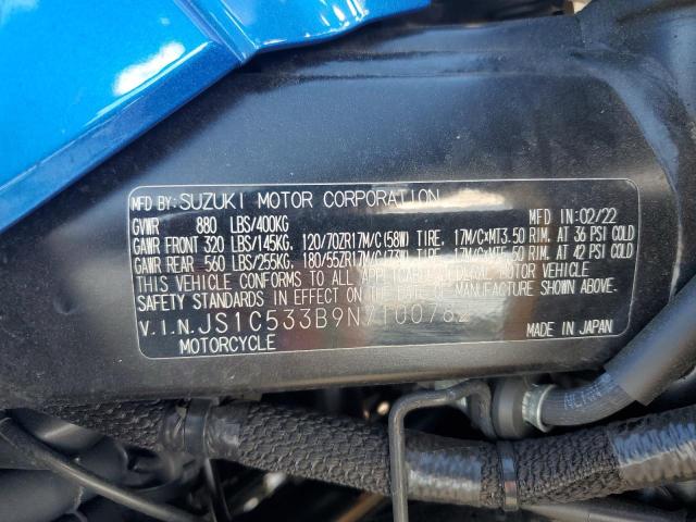 2022 SUZUKI GSX-S750 M - JS1C533B9N7100782