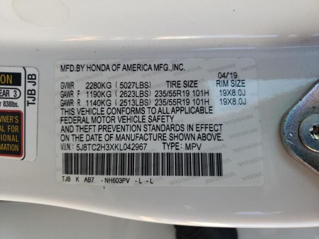 2019 ACURA RDX 5J8TC2H3XKL042967