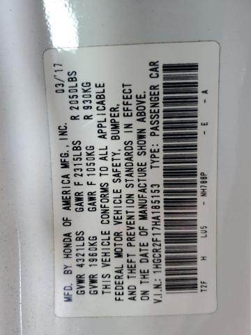 2017 HONDA ACCORD SPO - 1HGCR2F17HA185153