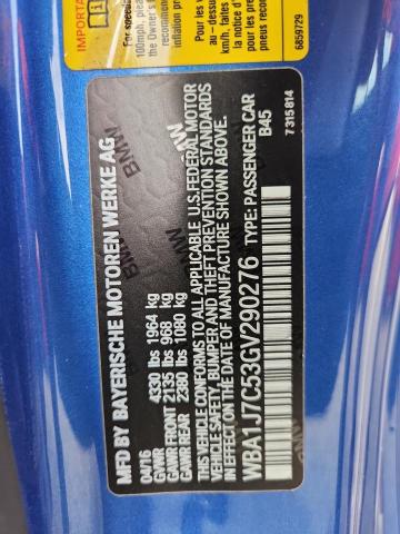 2016 BMW M235I WBA1J7C53GV290276