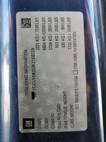 2019 CHEVROLET SILVERADO K1500 LT 1GCUYDED2KZ168329