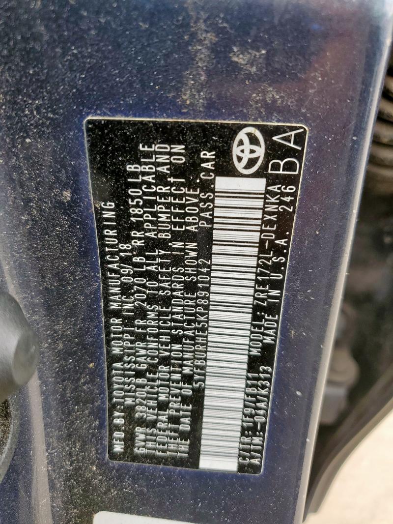 2019 TOYOTA COROLLA L - 5YFBURHE5KP891042