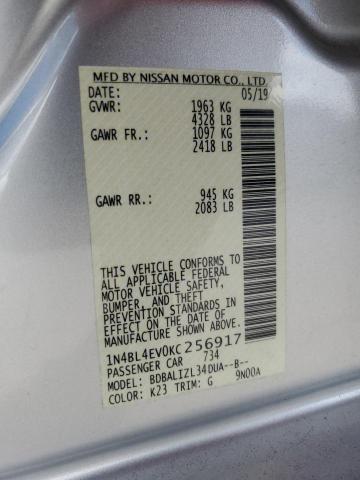 2019 NISSAN ALTIMA SL 1N4BL4EV0KC256917