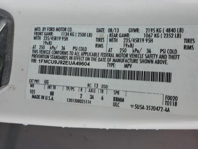 2014 FORD ESCAPE TIT - 1FMCU9J92EUA49604