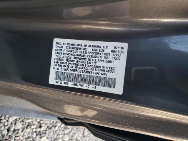 2016 HONDA ODYSSEY EX 5FNRL5H66GB123026