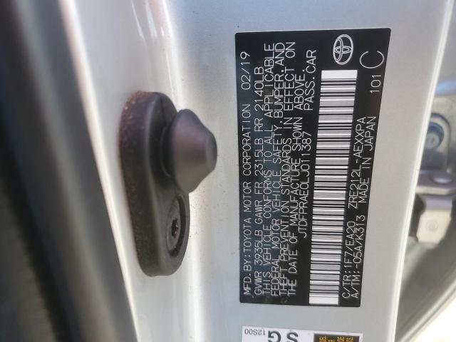 2020 TOYOTA COROLLA XL JTDFPRAE0LJ011387