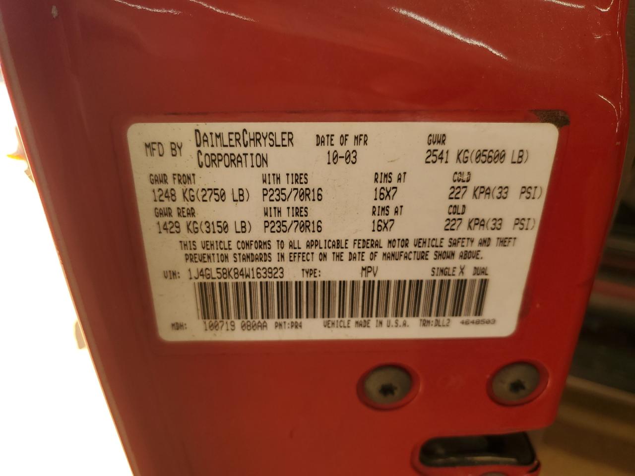 Lot #3301700637 2004 JEEP LIBERTY LI