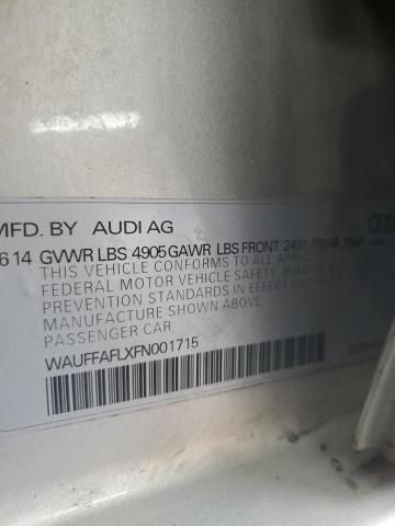 2015 AUDI A4 PREMIUM WAUFFAFLXFN001715
