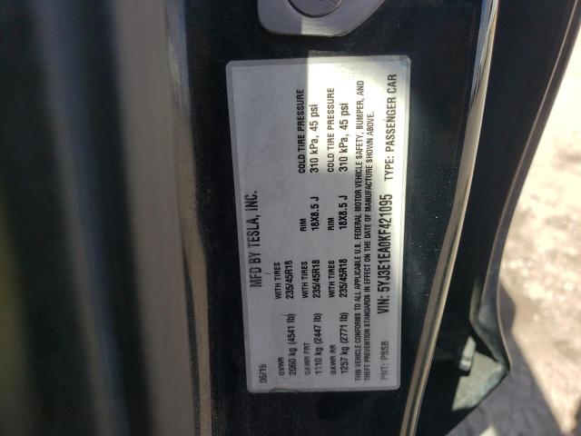 2019 TESLA MODEL 3 5YJ3E1EA0KF421095