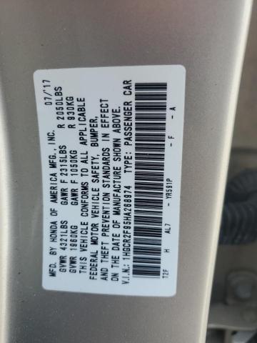 2017 HONDA ACCORD EXL 1HGCR2F95HA268974