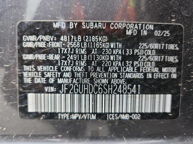 2025 SUBARU CROSSTREK JF2GUHDC6SH248541