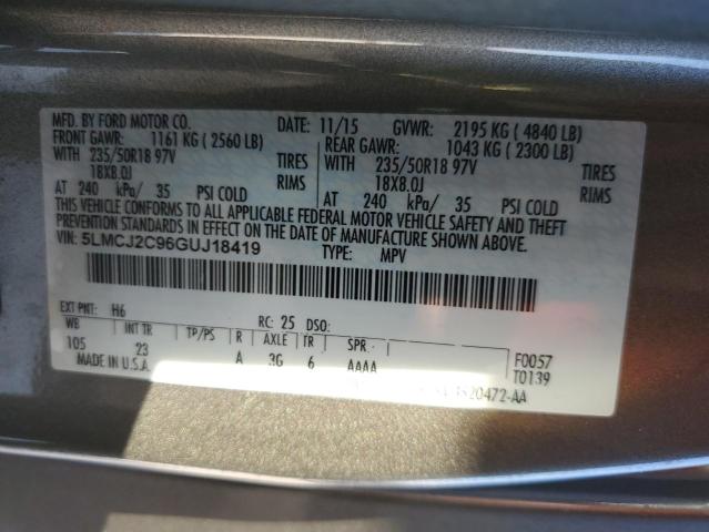 2016 LINCOLN MKC SELECT 5LMCJ2C96GUJ18419