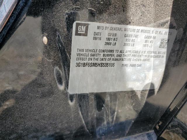 2017 CHEVROLET CRUZE PREM 3G1BF6SM5HS535106