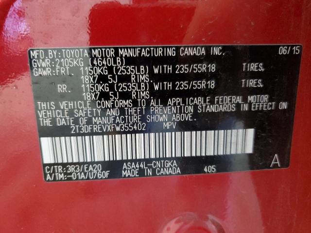 2015 TOYOTA RAV4 LIMITED 2T3DFREVXFW355402