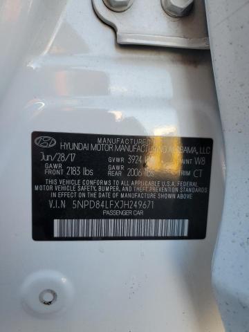 2018 HYUNDAI ELANTRA SEL 5NPD84LFXJH249671