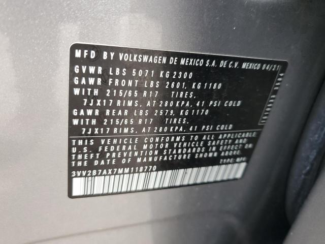 2021 VOLKSWAGEN TIGUAN SE - 3VV2B7AX7MM118770