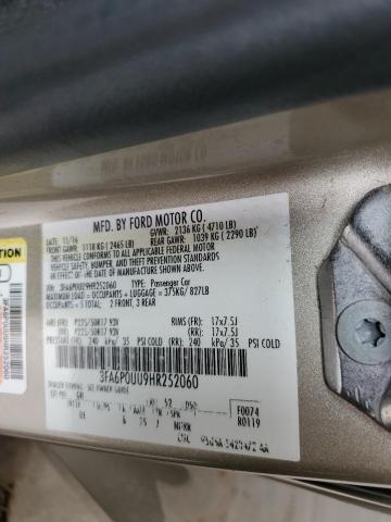 2017 FORD FUSION S H #3302713006