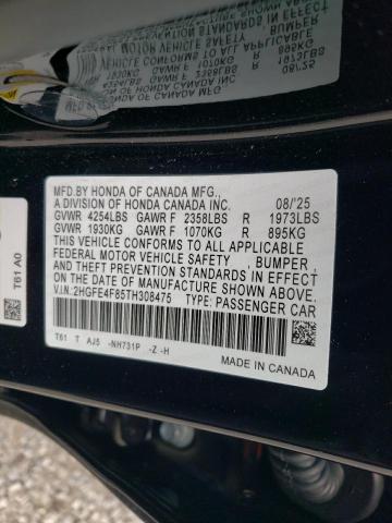 2026 HONDA CIVIC SPOR - 2HGFE4F85TH308475