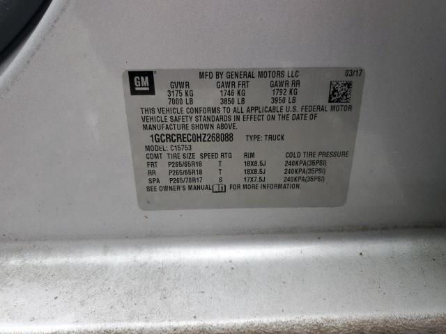 2017 CHEVROLET SILVERADO 1GCRCREC0HZ268088