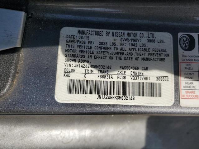 2016 NISSAN 370Z BASE JN1AZ4EHXGM932146
