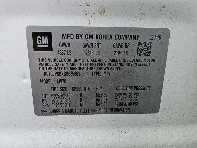 2016 CHEVROLET TRAX 1LT - KL7CJPSBXGB635661