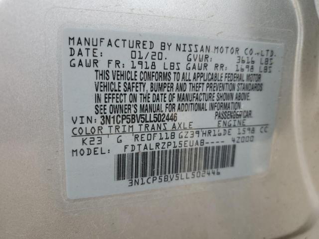 2020 NISSAN KICKS S 3N1CP5BV5LL502446