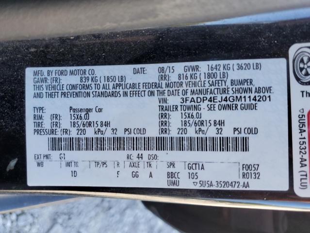 2016 FORD FIESTA SE - 3FADP4EJ4GM114201