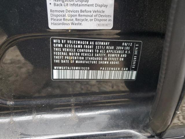 2013 VOLKSWAGEN GTI - WVWGV7AJ3DW019239