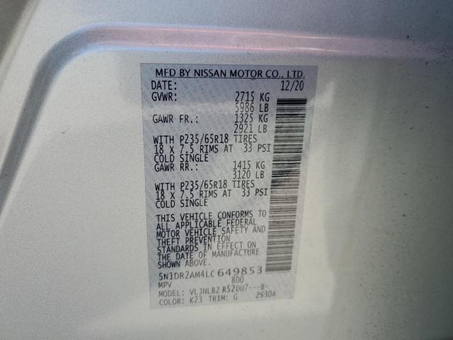 2020 NISSAN PATHFINDER #3293475446