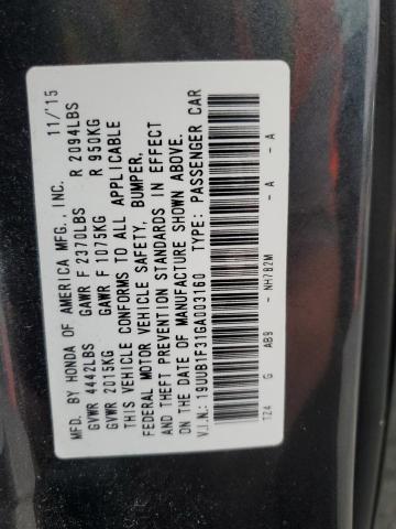 2016 ACURA TLX 19UUB1F31GA003160