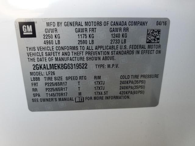 2016 GMC TERRAIN SL 2GKALMEK8G6319522
