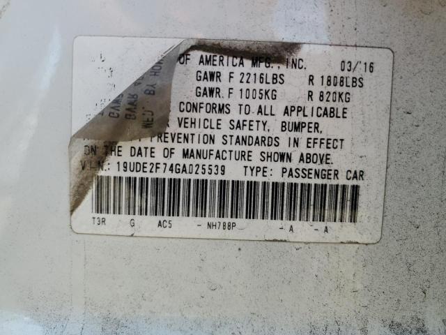 2016 ACURA ILX PREMIU 19UDE2F74GA025539