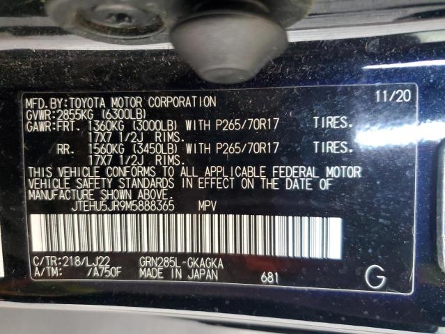 2021 TOYOTA 4RUNNER VE JTEHU5JR9M5888365
