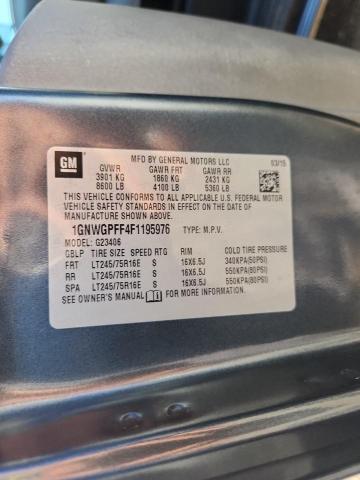 2015 CHEVROLET EXPRESS G2 1GNWGPFF4F1195976