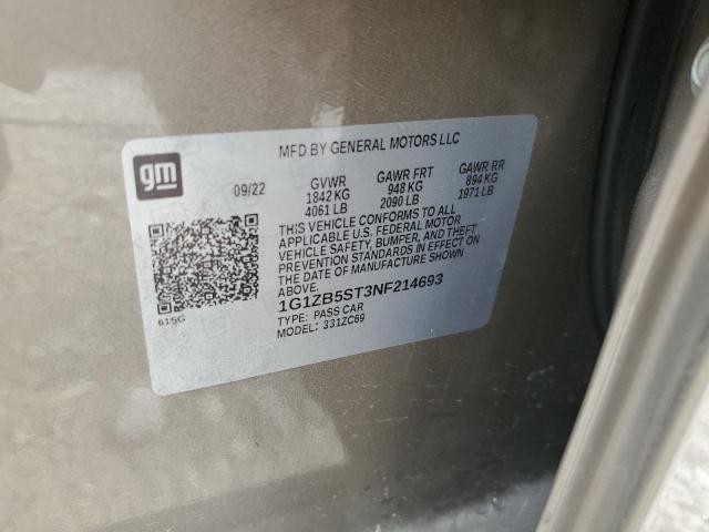 2022 CHEVROLET MALIBU LS 1G1ZB5ST3NF214693