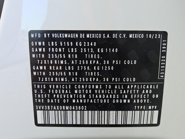 2024 VOLKSWAGEN TIGUAN SE 3VV3B7AX0RM043602