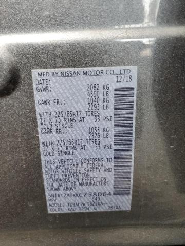 2019 NISSAN ROGUE 5N1AT2MTXKC758064