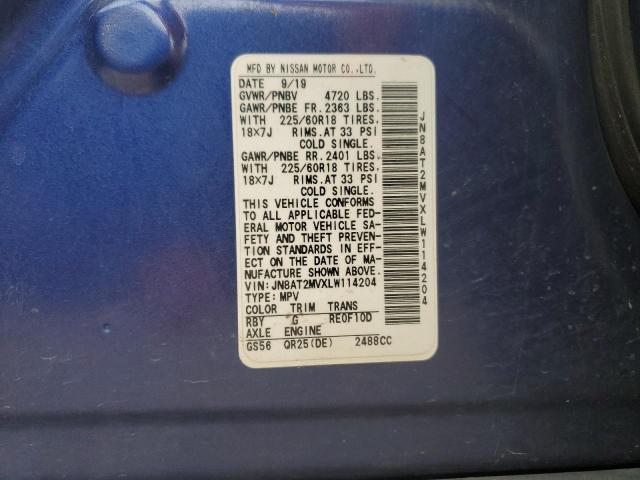 2020 NISSAN ROGUE S JN8AT2MVXLW114204
