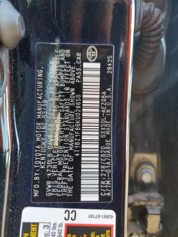 2019 TOYOTA AVALON XLE 4T1BZ1FB6KU028650