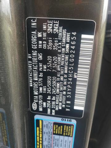 2020 KIA TELLURIDE 5XYP54HC5LG024654