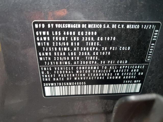 2022 VOLKSWAGEN TAOS SE - 3VVWX7B25NM046605